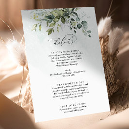 Details Greenery Minimalistische SkriptWedding Begleitkarte