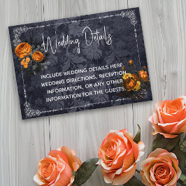 Details Halloween Wedding Orange Rose Begleitkarte