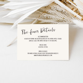 Details handgeschriebener Hochzeiten Begleitkarte