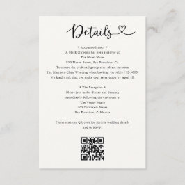 Details Heart QR Code RSVP Wedding Enclosure Card Begleitkarte