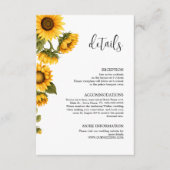 Details helle Sonnenblumen minimalistisch Begleitkarte (Vorderseite)