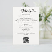 Details Herz QR Code RSVP Hochzeit Beilagekarte Begleitkarte (Stehend Vorderseite)