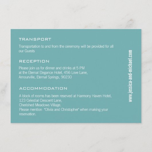 DETAILS Hibiskus Hochzeit Paradies Begleitkarte (Rückseite)