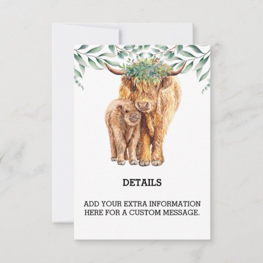 Details Highland Cow Baby Shower Invitation Einladung (Vorderseite)