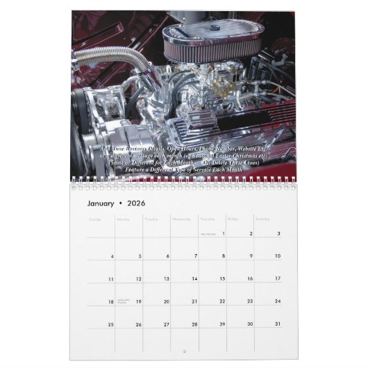 Details hinzufügen - Auto reparieren Business 20xx Kalender (Jan 2026)