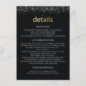 Details Hochzeitsdetails Schwarzes Design mit Einz Begleitkarte (Vorderseite)
