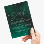 Details Hochzeitsdunkelgrüne Magie Gold Schwarz Begleitkarte