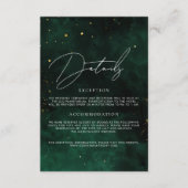 Details Hochzeitsdunkelgrüne Magie Gold Schwarz Begleitkarte (Vorderseite)