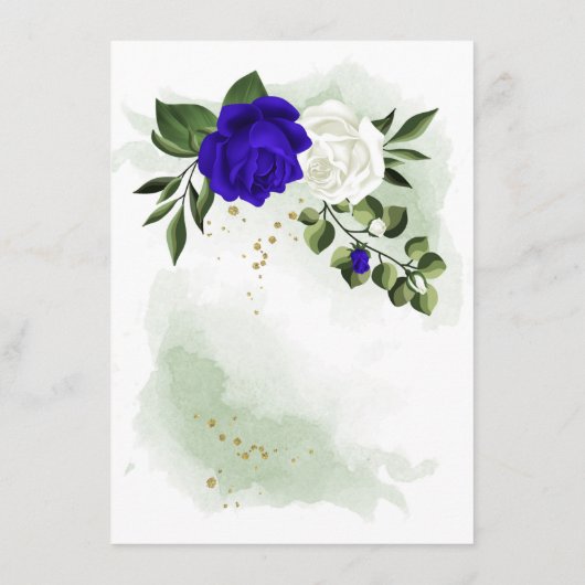 Details im Blumengarten in Royal blau Begleitkarte (Rückseite)