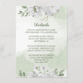 Details im Grün der weißen Blume Begleitkarte (Vorderseite)