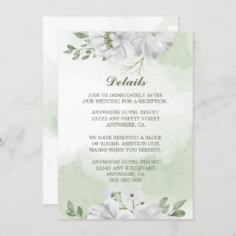 Details im Grün der weißen Blume Begleitkarte