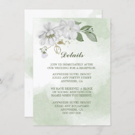 Details im Grün der weißen Blume Begleitkarte