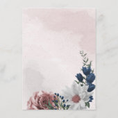Details in pink-blau-weißem Blumengrün Begleitkarte (Rückseite)