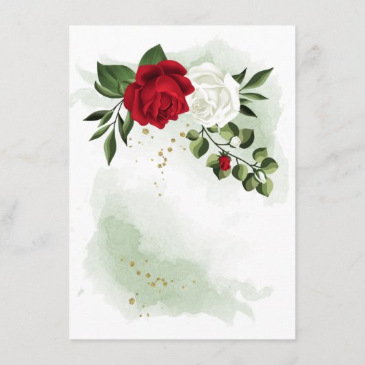 Details in Rot-Weiß-Blumengrün Begleitkarte (Rückseite)