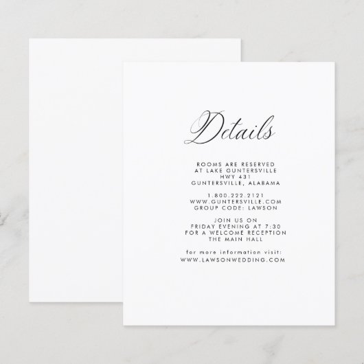 Details-Karte (Vorne/Hinten)