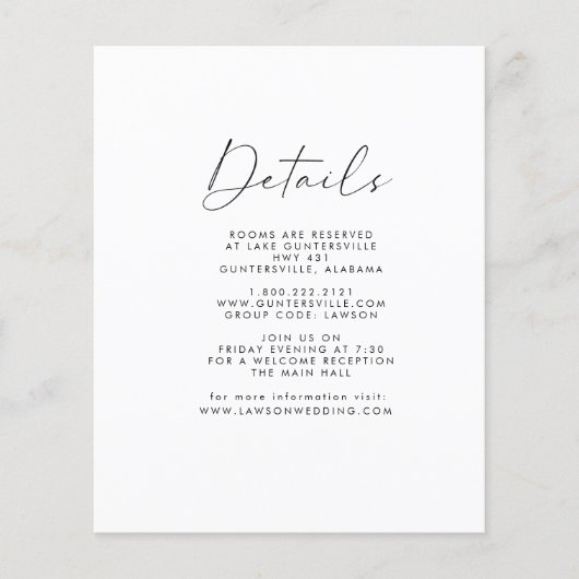 Details-Karte (Vorderseite)