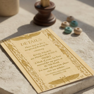 Details-Karte für alte ägyptische Hochzeiten Einladung