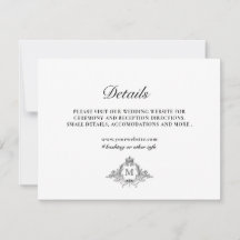 Details-Karte für das Royal Wappen Eleganth Monogr