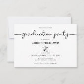 Details-Karte für den Absolventen, Mini-Abschluss Einladung (Vorderseite)