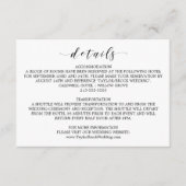 Details-Karte für die Hochzeitsnacht und das Gold Begleitkarte (Vorderseite)