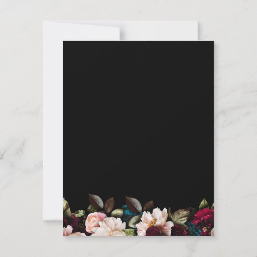 Details-Karte für PixDezines Moody Botanische Blum Einladung (Rückseite)