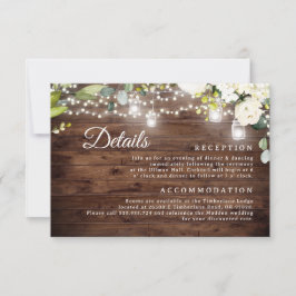 Details-Karte für rustikale Blumenzellenlampen Einladung