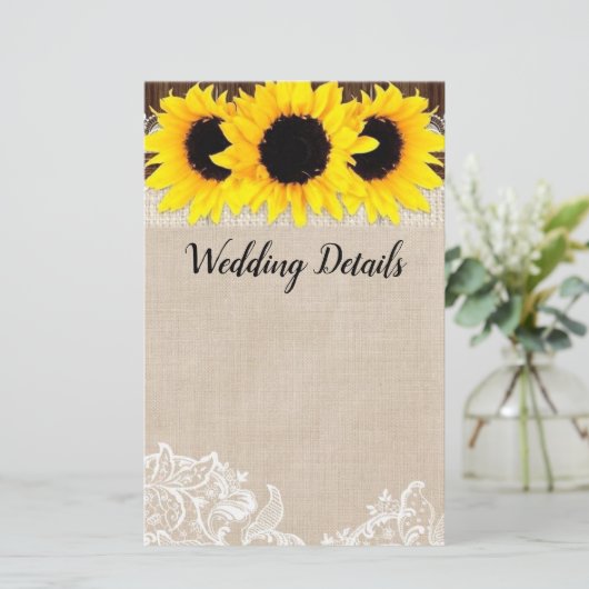 Details-Karte für Sonnenblumen (Stehend Vorderseite)