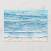 Details-Karte für Strandhochzeiten mit Wasserfarbe Begleitkarte (Rückseite)