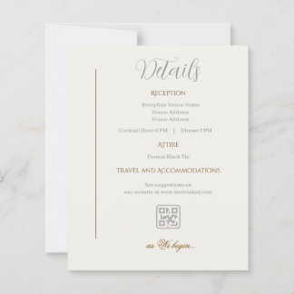 Details Karte Minimalistische Hochzeit
