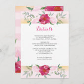 Details Karte Rosa Blume und Streifen (Vorne/Hinten)