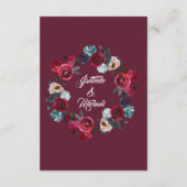 Details-Karte zum Burgundfall Wasserfarbenflorale Begleitkarte (Rückseite)