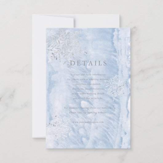 Details Karte zum Frozen Wintersilber Schneeflocke (Vorderseite)