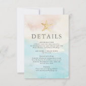 Details-Karte zum Strand RSVP Karte (Vorderseite)