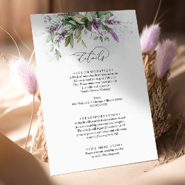 Details Lavender Greenerity Script Hochzeit Begleitkarte