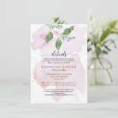 Details Moderne einfache Eukalyptus Grüne Hochzeit Einladung (Stehend Vorderseite)