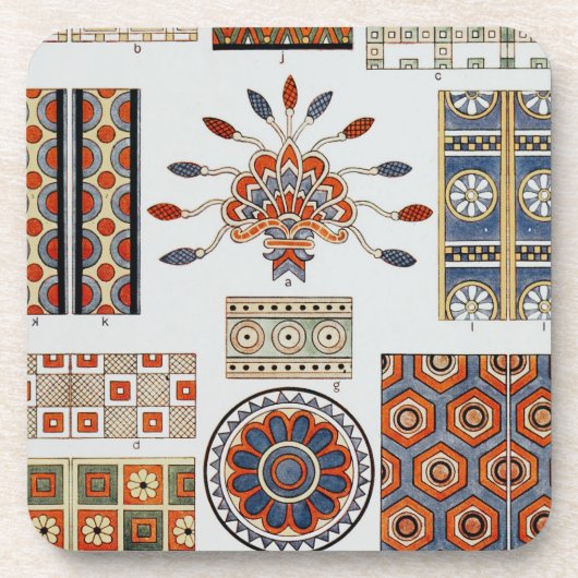 Details Of Decoration Ancient Assyrian Costume  Getränkeuntersetzer (Vorderseite)