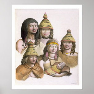 Details of headdresses in North West America (colo Poster