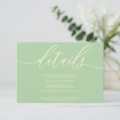 Details Pistachio & Cream Simple RSVP Karte (Stehend Vorderseite)