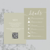 Details QR Code Hochzeitzeitssage Grün Begleitkarte