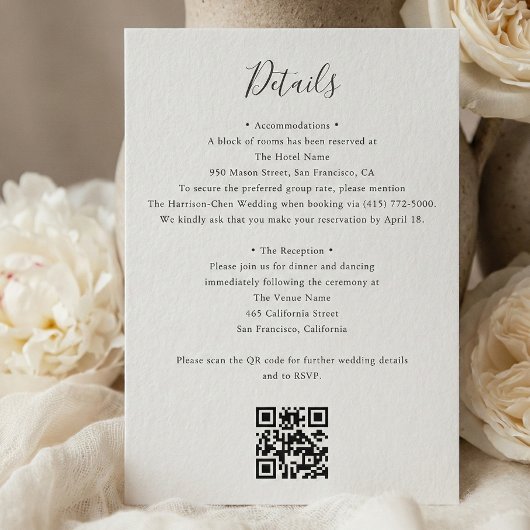 Details QR-Code RSVP Hochzeit Begleitkarte