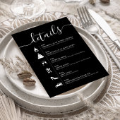 Details QR Code Schwarz und Weiß Hochzeitzeitvorga Begleitkarte