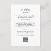 Details QR-Code Schwarz-weiße Hochzeitskarte Begleitkarte (Vorderseite)