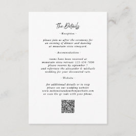 Details QR-Code Schwarz-weiße Hochzeitskarte Begleitkarte