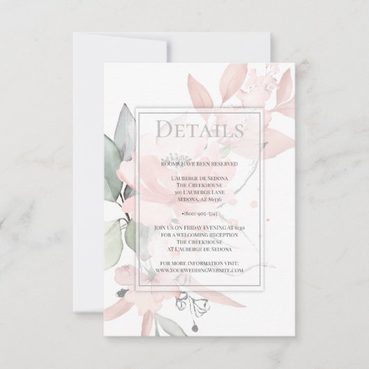 DETAILS | Rosa Rose Einladung (Vorderseite)