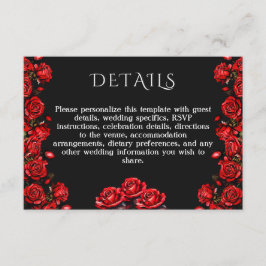 Details Rote Rosen Hochzeit Begleitkarte