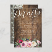 DETAILS | Rustikale Hochzeit aus Holz Begleitkarte (Vorne/Hinten)
