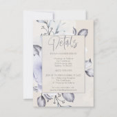 Details: Rustikales Lilac und Alabaster Peony Flor Einladung (Vorderseite)