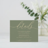 Details Sage Gold RSVP Karte (Stehend Vorderseite)