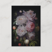 Details/Scannen, um rosa Rose Moody Hochzeit freiz Begleitkarte (Rückseite)