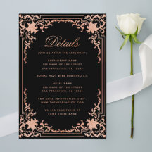 Details Schwarz Rosa Vintage Elegante Script Hochz